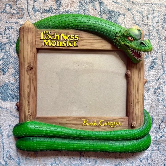 Rare Busch Gardens Loch Ness Monster Roller Coaster Photo Picture Frame Figurine - Picture 1 of 8